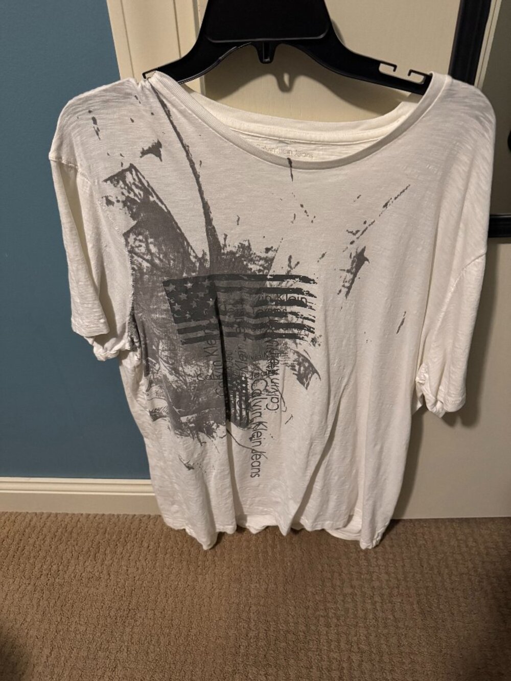 Calvin Klein White Graphic T-Shirt XL